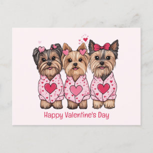 Cartes Pour Fêtes Annuelles Joyeux Valentines Day Chiens de Yorkie