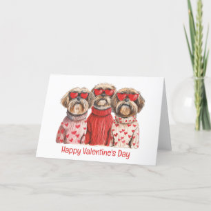 Cartes Pour Fêtes Annuelles Joyeux Valentines Day Chih Tzu Chiens