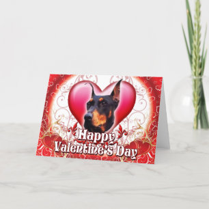 Cartes Pour Fêtes Annuelles Joyeux Valentines Day Doberman