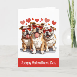 Cartes Pour Fêtes Annuelles Joyeux Valentines Day English Bulldog