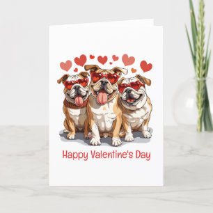 Cartes Pour Fêtes Annuelles Joyeux Valentines Day English Bulldog