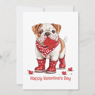 Cartes Pour Fêtes Annuelles Joyeux Valentines Day English Bulldog