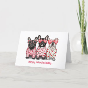 Cartes Pour Fêtes Annuelles Joyeux Valentines Day French Bulldog
