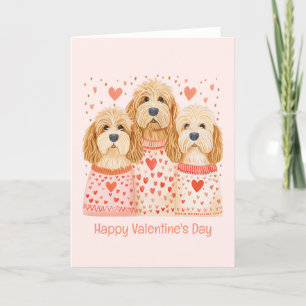 Cartes Pour Fêtes Annuelles Joyeux Valentines Day Goldendoodle Dogs
