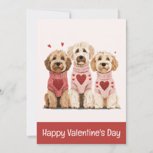Cartes Pour Fêtes Annuelles Joyeux Valentines Day Goldendoodle Dogs