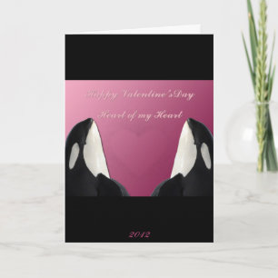 Cartes Pour Fêtes Annuelles Joyeux Valentines Day Orca tueur baleine Coeur de 