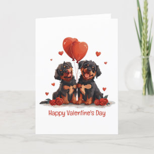 Cartes Pour Fêtes Annuelles Joyeux Valentines Day Rottweiler Dogs