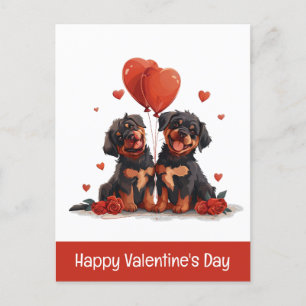 Cartes Pour Fêtes Annuelles Joyeux Valentines Day Rottweiler Dogs