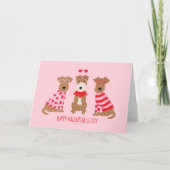 Cartes Pour Fêtes Annuelles Joyeux Valentines Day Welsh Wire Fox Terrier Chien (Devant)