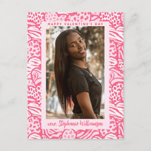 Cartes Pour Fêtes Annuelles Joyeux Valentines Jour Blush Pink Jungle Heart Pho