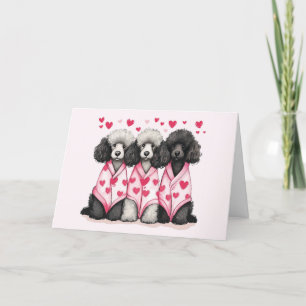 Cartes Pour Fêtes Annuelles Joyeux Valentines Jour Chiens de caniche standard