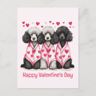 Cartes Pour Fêtes Annuelles Joyeux Valentines Jour Chiens de caniche standard