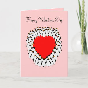 Cartes Pour Fêtes Annuelles Joyeux Valentines jour Coeur de pingouin