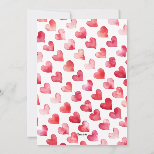 Cartes Pour Fêtes Annuelles Joyeux Valentines Jour Coeur rose Rouge romantique (Dos)