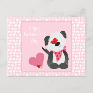 Cartes Pour Fêtes Annuelles Joyeux Valentines Jour Coeurs de chiot rose