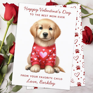 Cartes Pour Fêtes Annuelles Joyeux Valentines Jour Du Chien Golden Retriever