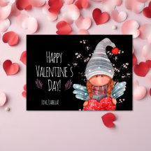 Joyeux Valentines Jour Fille Gnome Avec Pun Coeur