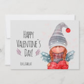 Cartes Pour Fêtes Annuelles Joyeux Valentines Jour Fille Gnome Avec Pun Coeur (Devant)
