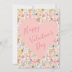 Cartes Pour Fêtes Annuelles Joyeux Valentines Jour girly blush coeur rose