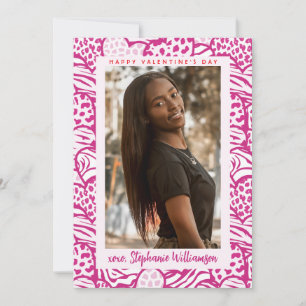 Cartes Pour Fêtes Annuelles Joyeux Valentines Jour Lumière Pink Jungle Heart P