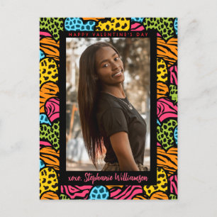 Cartes Pour Fêtes Annuelles Joyeux Valentines Jour Multicolor Jungle Heart Pho