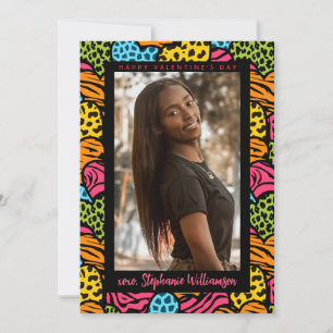 Cartes Pour Fêtes Annuelles Joyeux Valentines Jour Multicolor Jungle Heart Pho