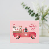 Cartes Pour Fêtes Annuelles Joyeux Valentines Jour Pickup Camion Aimer Chiens (Debout devant)