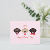 Cartes Pour Fêtes Annuelles Joyeux Valentines Labrador Retriever Dogs (Debout devant)
