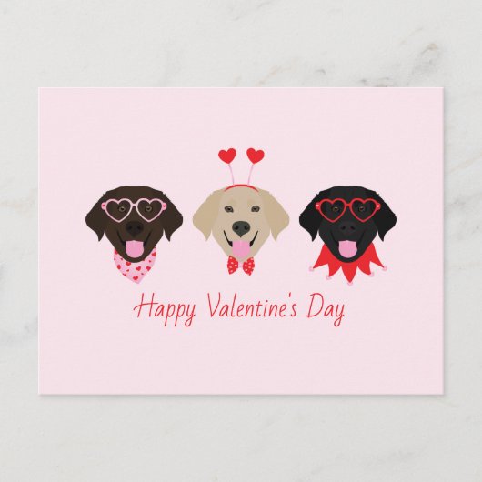 Cartes Pour Fêtes Annuelles Joyeux Valentines Labrador Retriever Dogs (Devant)