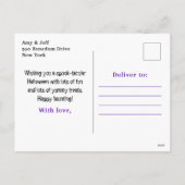 Cartes Pour Fêtes Annuelles Joyeux Vampires d'Halloween violet (Dos)