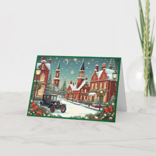 Cartes Pour Fêtes Annuelles Joyeux Village de Noël
