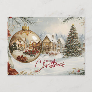 Cartes Pour Fêtes Annuelles Joyeux Village de Noël, Arbre de Noël, Ornement