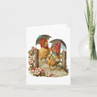 Cartes Pour Fêtes Annuelles Joyeux Vintage de poules de Pâques