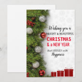 Cartes Pour Fêtes Annuelles Joyeux voeux de Noël (Devant / Derrière)