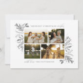 Cartes Pour Fêtes Annuelles Joyeux voeux de Noël 4 Photo Botanique Floral (Devant)