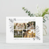 Cartes Pour Fêtes Annuelles Joyeux voeux de Noël 4 Photo Botanique Floral (Debout devant)