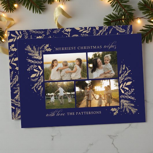 Cartes Pour Fêtes Annuelles Joyeux voeux de Noël 4 Photo Botanique Floral