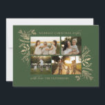 Cartes Pour Fêtes Annuelles Joyeux voeux de Noël 4 Photo Botanique Floral<br><div class="desc">Merriest Christmas Wives 4 Photo Botanical Floral Holiday Card Christmas Card contient votre photo préférée sur le devant avec le texte "Merriest Christmas Wives" dans la typographie script de calligraphie or moderne sur un arrière - plan vert et personnalisée avec votre nom de famille ci-dessous. Au verso se trouve un...</div>