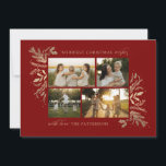Cartes Pour Fêtes Annuelles Joyeux voeux de Noël 4 Photo Botanique Floral<br><div class="desc">Merriest Christmas Wives 4 Photo Botanical Floral Holiday Card Christmas Card affiche votre photo préférée sur le devant avec le texte "Merriest Christmas Wives" dans la typographie script de calligraphie or moderne sur un arrière - plan rouge et personnalisée avec votre nom de famille ci-dessous. Au verso se trouve un...</div>