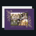 Cartes Pour Fêtes Annuelles Joyeux voeux de Noël 4 Photo Botanique Floral<br><div class="desc">Merriest Christmas Wives 4 Photo Botanical Floral Holiday Card Christmas Card affiche votre photo préférée sur le devant avec le texte "Merriest Christmas Wives" dans la typographie script de calligraphie or moderne sur un arrière - plan violet et personnalisée avec votre nom de famille ci-dessous. Au verso se trouve un...</div>