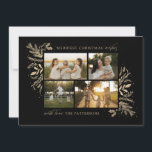 Cartes Pour Fêtes Annuelles Joyeux voeux de Noël 4 Photo Botanique Floral<br><div class="desc">Merriest Christmas Wives 4 Photo Botanical Floral Holiday Card Christmas Card affiche votre photo préférée sur le devant avec le texte "Merriest Christmas Wives" dans la typographie script de calligraphie or moderne sur un arrière - plan noir et personnalisée avec votre nom de famille ci-dessous. Au verso se trouve un...</div>