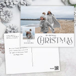 Cartes Pour Fêtes Annuelles Joyeux voeux de Noël avec Insertion photo Argent<br><div class="desc">Fun Joyeux Noël argenté graphisme dans une police personnalisée avec champ texte modifiable,  petit carré photo insérer modèle et grand modèle photo arrière - plan. Tous les éléments graphiques sont personnalisables.</div>