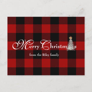 Cartes Pour Fêtes Annuelles Joyeux voeux de Noël sur buffle plaid