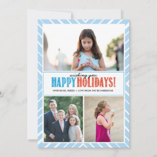 Cartes Pour Fêtes Annuelles Joyeux voeux de vacances x3