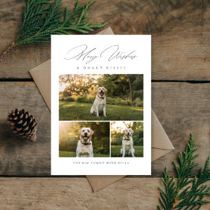 Cartes Pour Fêtes Annuelles Joyeux voeux et baisers à chiens Photo pour animau