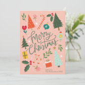 Cartes Pour Fêtes Annuelles Joyeux voeux Noël (Debout devant)