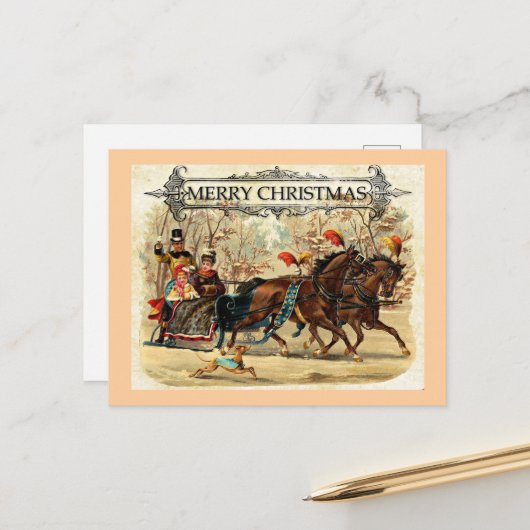 Cartes Pour Fêtes Annuelles Joyeux voeux Noël (Devant/Arrière en situation)