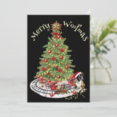 Cartes Pour Fêtes Annuelles Joyeux Woofmas Chien Conception - Boxe (Debout devant)