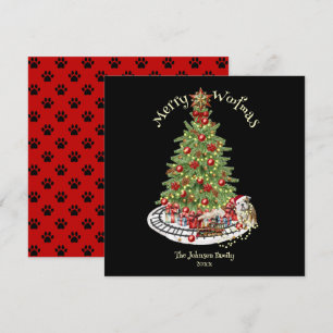 Cartes Pour Fêtes Annuelles Joyeux Woofmas Design de Chien - Bouledogue Anglai