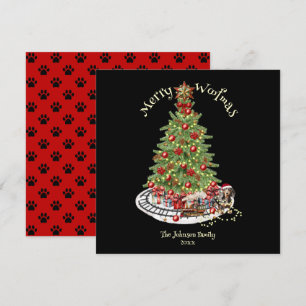 Cartes Pour Fêtes Annuelles Joyeux Woofmas Design de Chien - Dachshund